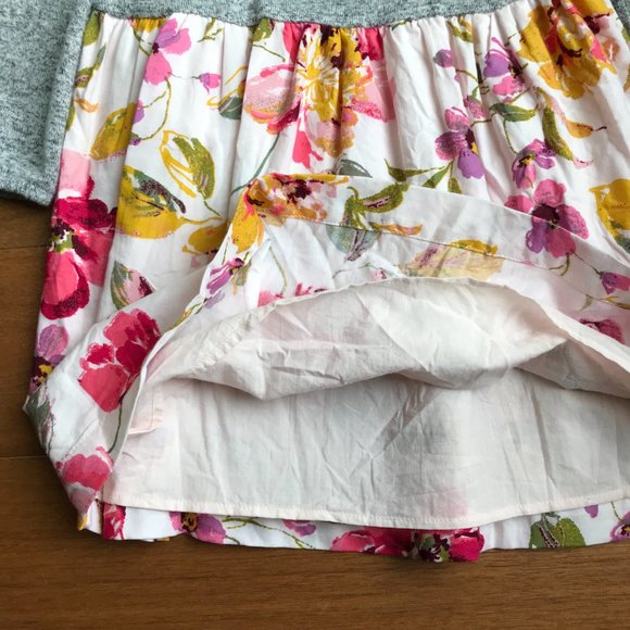 GAP | WORN ONCE! Girls Gray & Floral Print Dress - Picture 4 of 7